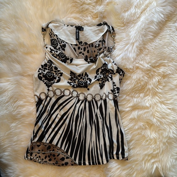 Milano Equestrian Print Top w/ Beautiful Silver Horsebit Straps - Picture 8 of 11